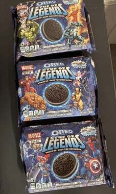 Lot of 3 Marvel Oreo Stuf of Legends Special Edition Cookies (Set of 01, 02, 03)